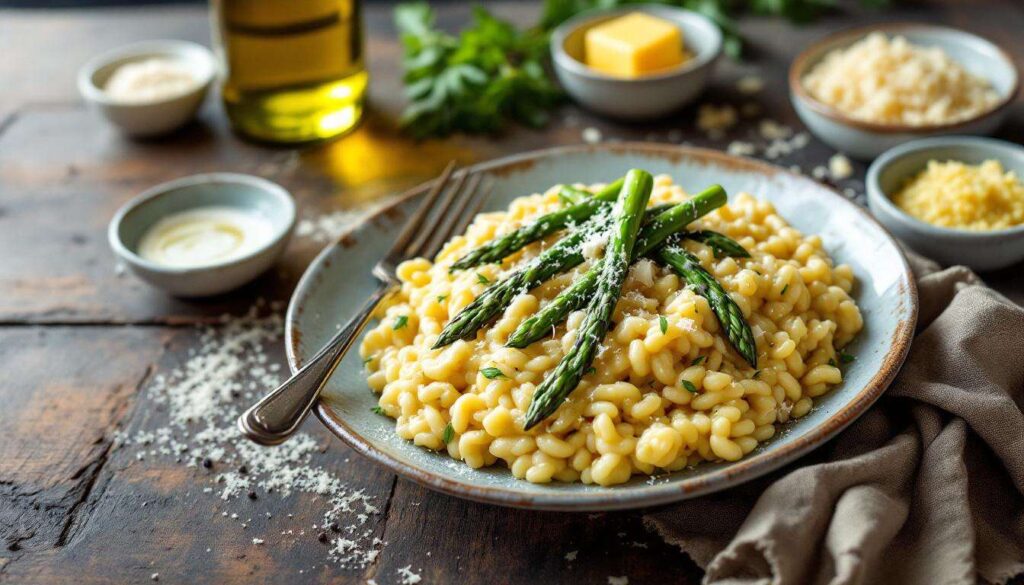 Risotto agli asparagi: il segreto dello chef per mantecarlo cremoso senza troppo burro